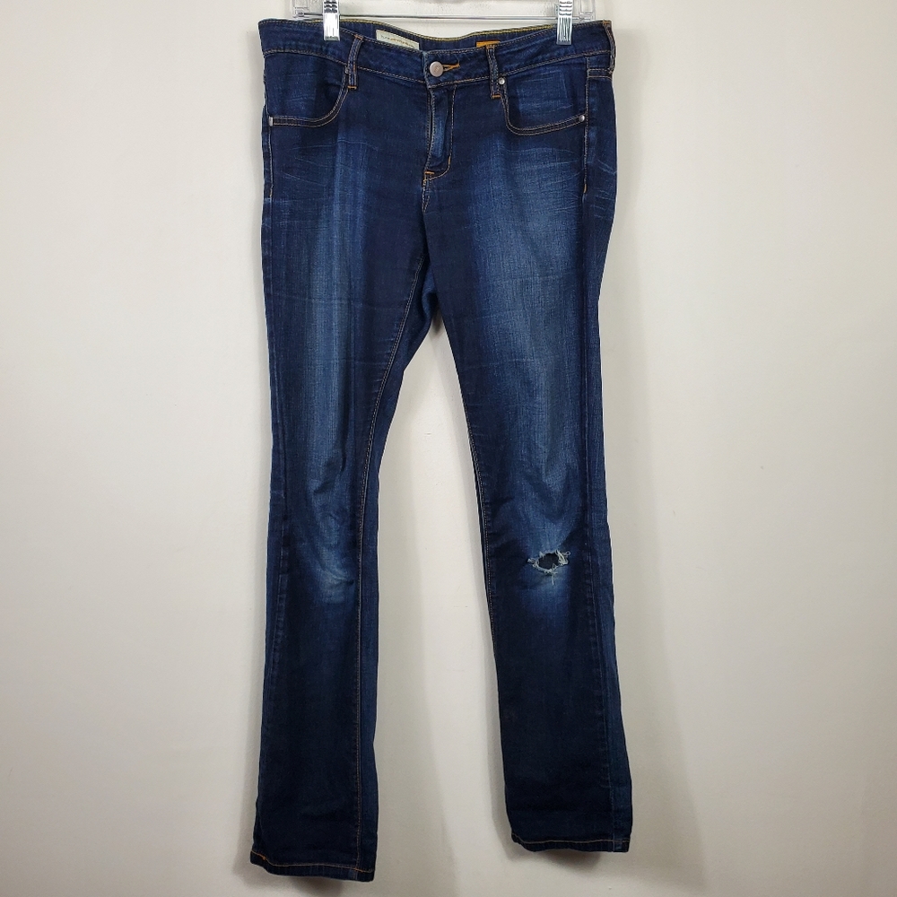 Pilcro and the Letterpress Low Rise Straight Jeans Womens Size 29 Dark Wash
